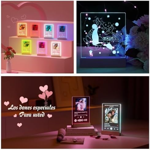 4Pcs Rectangle Wood LED Light Stand Display Base for Plexiglass Acrylic, alternate view 5