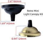 4Pcs Retro Mini Light Canopy Kit Diameter 2.6"/66mm, Black in Black, alternate view 2