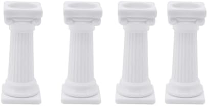 4PCS Roman Column Cake Tiered Stand White Plastic Cake Supports Rods 3inch Cake Tier Separator Pillars