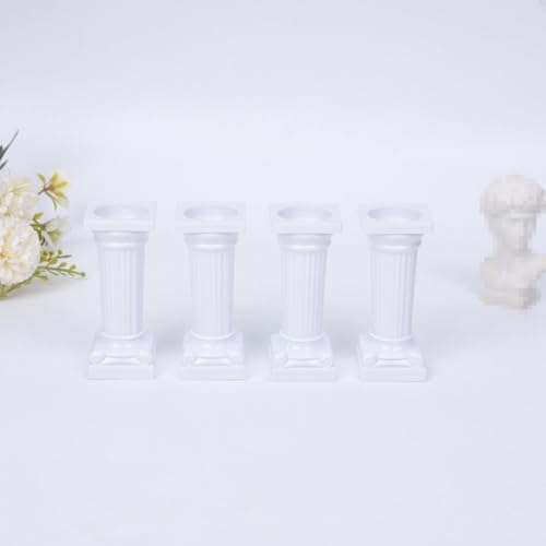 4PCS Roman Column Cake Tiered Stand White Plastic Cake Supports Rods 3inch Cake Tier Separator Pillars, alternate view 3
