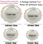 4PCS Round Decorative Metal Coffee Table Trays, Silver, 3.9in-9.8in in 3.9in-9.8in in Silver, alternate view 3