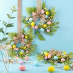 4pcs Small Easter Wreath, 12 Inch Mini Cabinet Wreaths for Kitchen, Easter Kitchen Decor Spring Artificial, alternate view 3