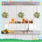 4pcs Small Easter Wreath, 12 Inch Mini Cabinet Wreaths for Kitchen, Easter Kitchen Decor Spring Artificial, alternate view 4