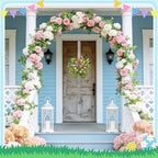 4pcs Small Easter Wreath, 12 Inch Mini Cabinet Wreaths for Kitchen, Easter Kitchen Decor Spring Artificial, alternate view 6