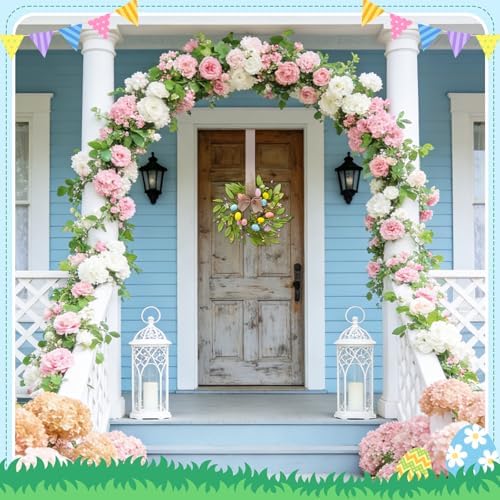 4pcs Small Easter Wreath, 12 Inch Mini Cabinet Wreaths for Kitchen, Easter Kitchen Decor Spring Artificial, alternate view 6