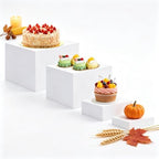 4pcs Sturdy White Acrylic Buffet Risers for Wedding Parties in white