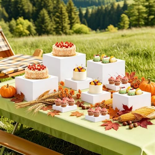 4pcs Sturdy White Acrylic Buffet Risers for Wedding Parties in white, alternate view 4