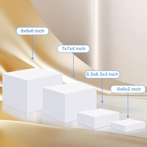 4pcs Sturdy White Acrylic Buffet Risers for Wedding Parties in white, alternate view 5