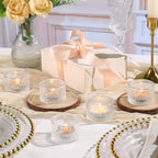 4PCS Votive Candle Holders, Clear Tealight Candle Holder Glass for Table Centerpiece, Polka Dot Glass Candle, alternate view