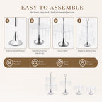 4PCS Wedding Cake Stands Set, Rectangular and Round Glass Cupcake Holder, Clear Crystal Dessert Display Stands, alternate