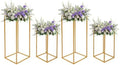 4Pcs Wedding Flower Stand Rectangular Flower Rack Gold Frame Backdrop Stand Metal Detachable Holder Durable