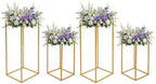 4Pcs Wedding Flower Stand Rectangular Flower Rack Gold Frame Backdrop Stand Metal Detachable Holder Durable
