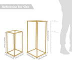 4Pcs Wedding Flower Stand Rectangular Flower Rack Gold Frame Backdrop Stand Metal Detachable Holder Durable, alternate view 3