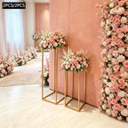 4Pcs Wedding Flower Stand Rectangular Flower Rack Gold Frame Backdrop Stand Metal Detachable Holder Durable, alternate view 5