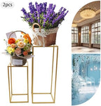 4Pcs Wedding Flower Stand Rectangular Flower Rack Gold Frame Backdrop Stand Metal Detachable Holder Durable, alternate view 6
