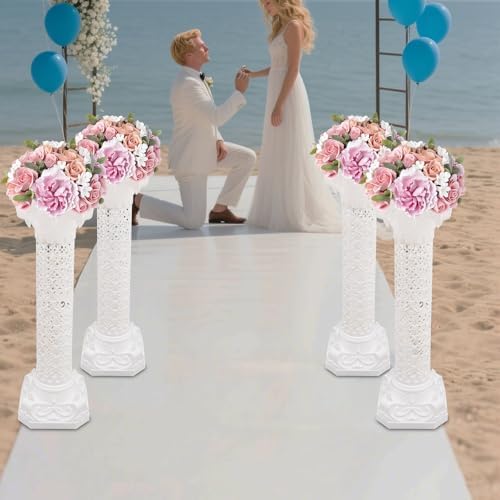 4Pcs Wedding Roman Column Elegant Roman Pillars Stand, Flower Pot Columns Stand Pedestal Tall Wedding, alternate view 2