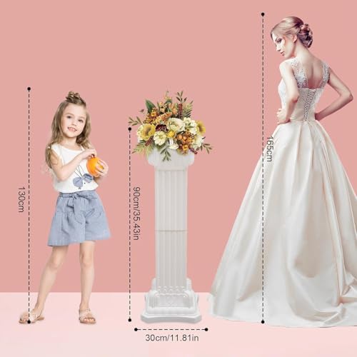 4Pcs Wedding Roman Column, Wedding Landscaping Plastic Roman Pillar Artistic Roman Column Statue Party Flowerpot, alternate