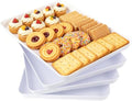 4PCS White Plastic Serving Trays for BBQ, Picnic, Party, Wedding in White