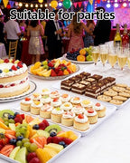 4PCS White Plastic Serving Trays for BBQ, Picnic, Party, Wedding in White, alternate view 5