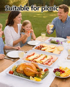 4PCS White Plastic Serving Trays for BBQ, Picnic, Party, Wedding in White, alternate view 6
