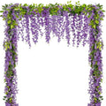 4Pcs Wisteria Artificial Flower Garland 6.9Ft Purple Wisteria Vine Silk Hanging Flowers Fake Rattan Floral Decor