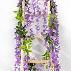 4Pcs Wisteria Artificial Flower Garland 6.9Ft Purple Wisteria Vine Silk Hanging Flowers Fake Rattan Floral Decor, alternate