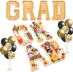 4PCS Wooden Graduation Decorations Number Charcuterie Board Box-(with 14 Balloons) GRAD Charcuterie Numbers