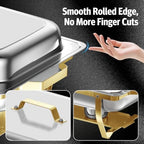 4PK 9Qt Half Gold Chafing Dishes for Buffet +12 Serving Utensils, alternate view 4