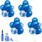4Set Blue Balloon Stand Table Centerpieces Party Decor in 4 in Black Gold
