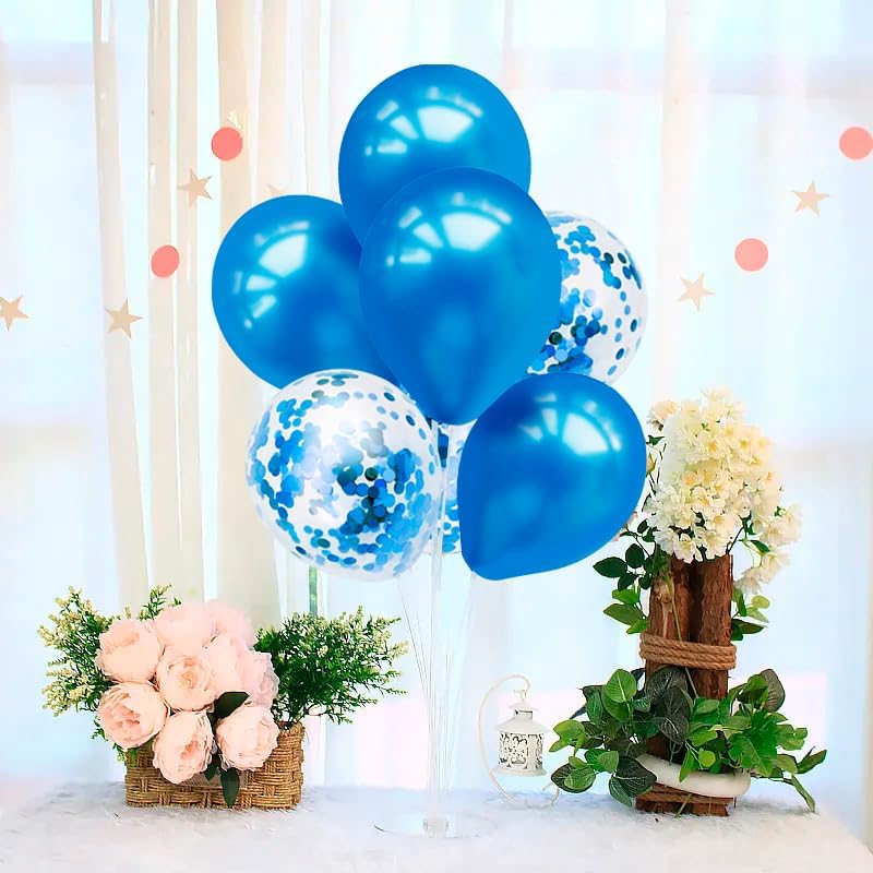 4Set Blue Balloon Stand Table Centerpieces Party Decor in 4 in Black Gold, alternate view 2