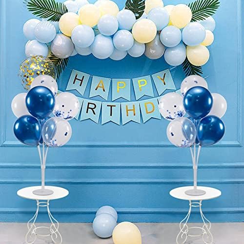 4Set Blue Balloon Stand Table Centerpieces Party Decor in 4 in Black Gold, alternate view 6