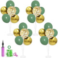 4Set Green and Gold Balloon Stand Table Centerpieces Party Decor in 4 in Black Gold