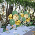 4Set Green and Gold Balloon Stand Table Centerpieces Party Decor in 4 in Black Gold, alternate view 2