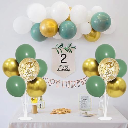 4Set Green and Gold Balloon Stand Table Centerpieces Party Decor in 4 in Black Gold, alternate view 4