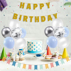 4Set Light Blue Silver Balloon Stand Table Centerpieces Party Decor in 4 Count (Pack of 1) in Black Gold, alternate view 2