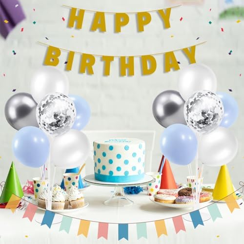 4Set Light Blue Silver Balloon Stand Table Centerpieces Party Decor in 4 Count (Pack of 1) in Black Gold, alternate view 2