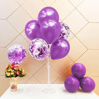 4Set Purple Balloon Stand Table Centerpieces Party Decor in 4 in Black Gold, alternate view 2