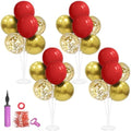 4Set Red Gold Balloon Stand Table Centerpieces Party Decor in 4 in Black Gold