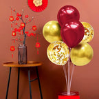 4Set Red Gold Balloon Stand Table Centerpieces Party Decor in 4 in Black Gold, alternate view 4