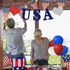 4Set Red White and Blue Balloon Stand Patriotic Decorations in 4 Count (Pack of 1) in Black Gold, alternate view 2