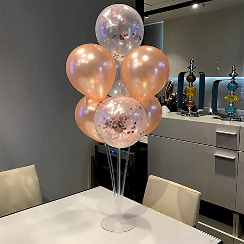 4Set Rose Gold Balloon Stand Table Centerpieces Party Decor in 4 in Black Gold, alternate view 4