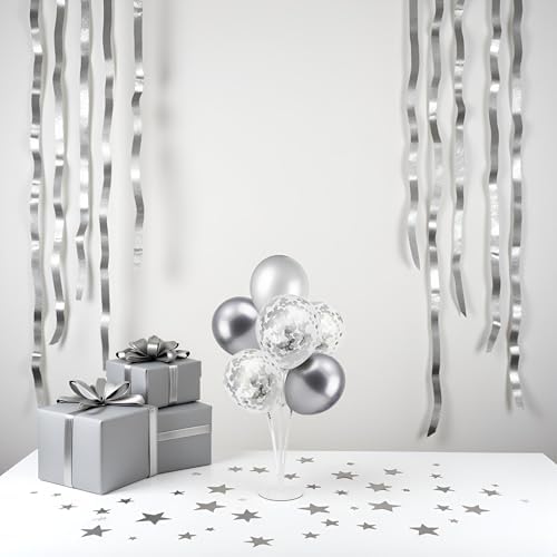 4Set Silver Balloon Stand Table Centerpieces Party Decor in 4 in Black Gold, alternate view 2