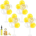 4Set Yellow and White Balloon Stand Table Centerpiece Party Decor in 4 Count (Pack of 1) in Black Gold