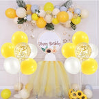 4Set Yellow and White Balloon Stand Table Centerpiece Party Decor in 4 Count (Pack of 1) in Black Gold, alternate view 5