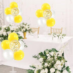4Set Yellow and White Balloon Stand Table Centerpiece Party Decor in 4 Count (Pack of 1) in Black Gold, alternate view 6