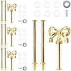4Sets Elegant DIY 3-Tier Tray Cake Stand Hardware Kit for Display in Gold