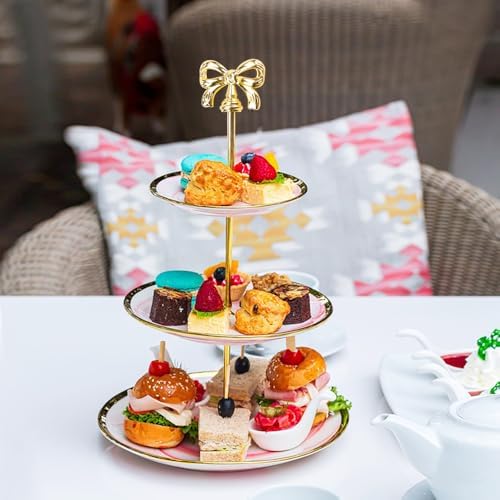 4Sets Elegant DIY 3-Tier Tray Cake Stand Hardware Kit for Display in Gold, alternate view 2