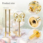 4Sets Elegant DIY 3-Tier Tray Cake Stand Hardware Kit for Display in Gold, alternate view 3