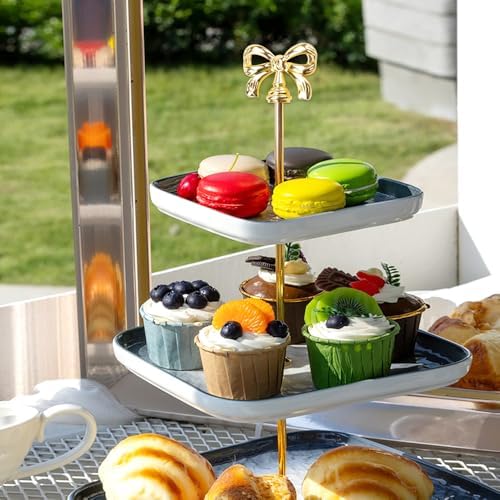 4Sets Elegant DIY 3-Tier Tray Cake Stand Hardware Kit for Display in Gold, alternate view 4