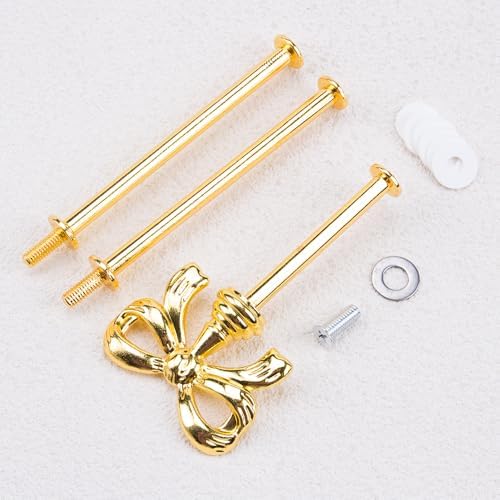 4Sets Elegant DIY 3-Tier Tray Cake Stand Hardware Kit for Display in Gold, alternate view 5